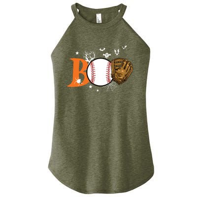 Boo Baseball Halloween Player Catcher Pitcher Spooky Season Women’s Perfect Tri Rocker Tank