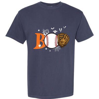 Boo Baseball Halloween Player Catcher Pitcher Spooky Season Garment-Dyed Heavyweight T-Shirt