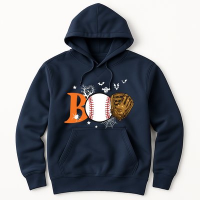 Boo Baseball Halloween Player Catcher Pitcher Spooky Season Hoodie