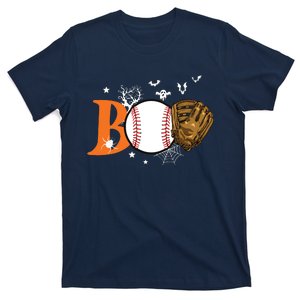 Boo Baseball Halloween Player Catcher Pitcher Spooky Season T-Shirt