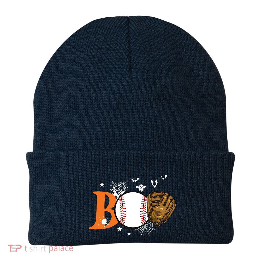 Boo Baseball Halloween Player Catcher Pitcher Spooky Season Beanie