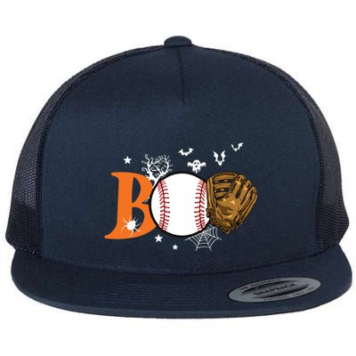 Boo Baseball Halloween Player Catcher Pitcher Spooky Season Flatbill Hat
