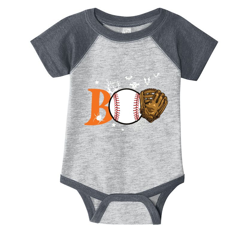 Boo Baseball Halloween Player Catcher Pitcher Spooky Season Infant Baby Jersey Bodysuit
