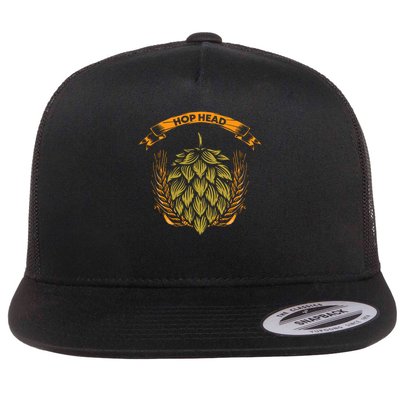 Beer Brewer Hop Head Home Brewing Craft Beer Flat Bill Trucker Hat