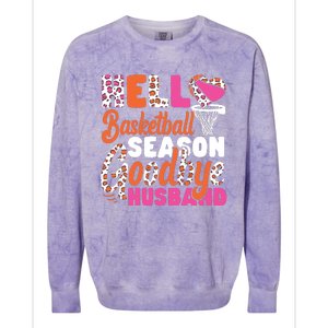 Basketball Bball Husband Wife Hello Basketball Season Colorblast Crewneck Sweatshirt