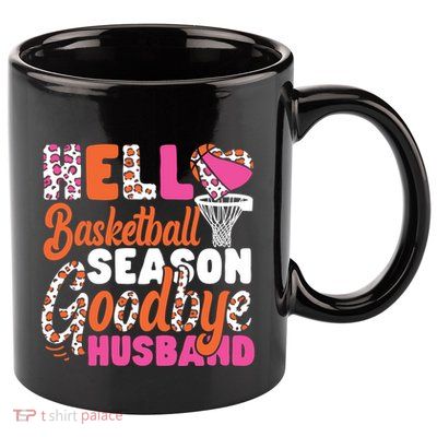 Basketball Bball Husband Wife Hello Basketball Season 11oz C Handle Ceramic Mug