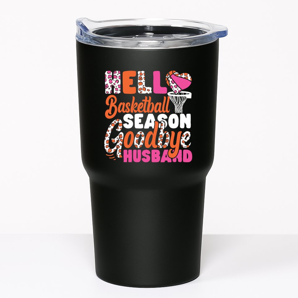Basketball Bball Husband Wife Hello Basketball Season Tumbler