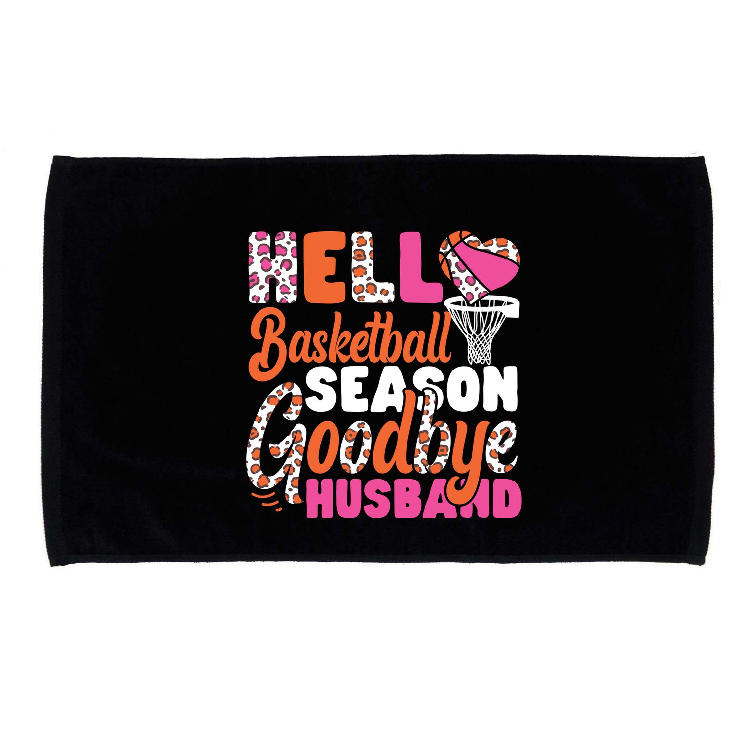 Basketball Bball Husband Wife Hello Basketball Season Microfiber Hand Towel
