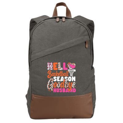 Basketball Bball Husband Wife Hello Basketball Season Cotton Canvas Backpack
