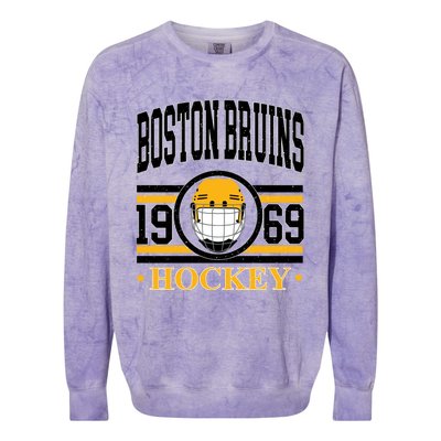 Boston Bruin Hockey Team Supporter Colorblast Crewneck Sweatshirt