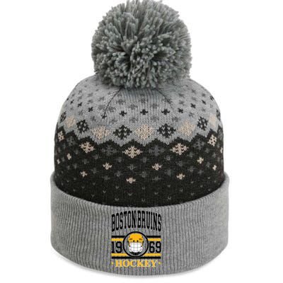 Boston Bruin Hockey Team Supporter The Baniff Cuffed Pom Beanie