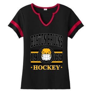 Boston Bruin Hockey Team Supporter Ladies Halftime Notch Neck Tee