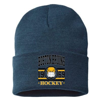 Boston Bruin Hockey Team Supporter Sustainable Knit Beanie