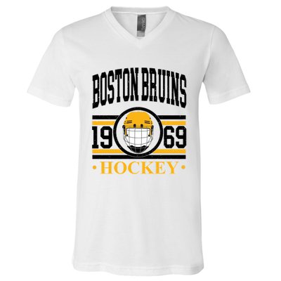 Boston Bruin Hockey Team Supporter V-Neck T-Shirt