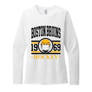 Boston Bruin Hockey Team Supporter Womens CVC Long Sleeve Shirt