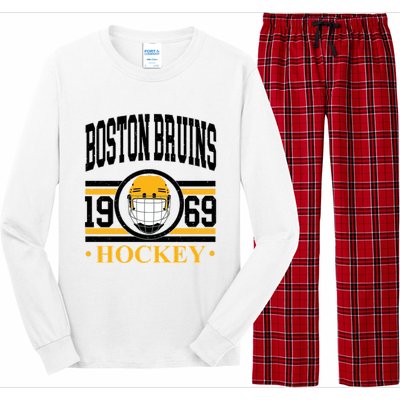 Boston Bruin Hockey Team Supporter Long Sleeve Pajama Set