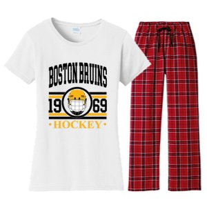 Boston Bruin Hockey Team Supporter Women's Flannel Pajama Set