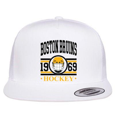 Boston Bruin Hockey Team Supporter Flat Bill Trucker Hat