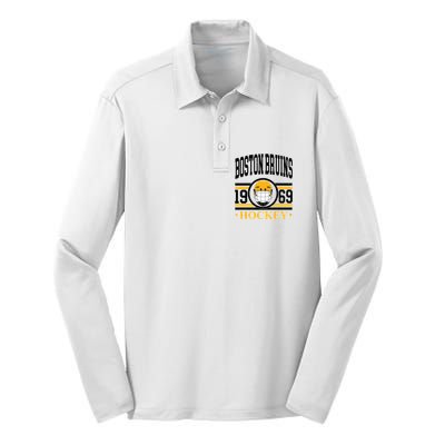 Boston Bruin Hockey Team Supporter Silk Touch Performance Long Sleeve Polo