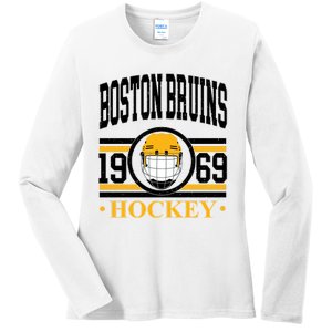 Boston Bruin Hockey Team Supporter Ladies Long Sleeve Shirt