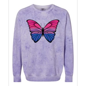 Bisexual Butterfly Hypolimnas Bi Pride Flag Colorblast Crewneck Sweatshirt