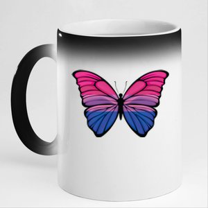 Bisexual Butterfly Hypolimnas Bi Pride Flag 11oz Black Color Changing Mug