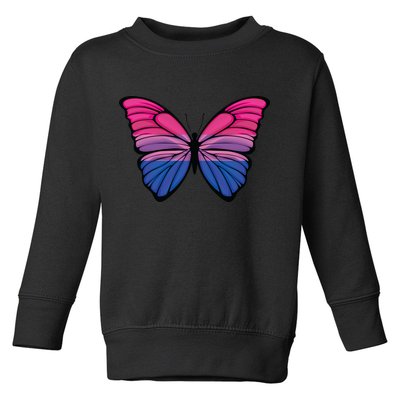 Bisexual Butterfly Hypolimnas Bi Pride Flag Toddler Sweatshirt