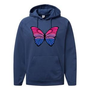 Bisexual Butterfly Hypolimnas Bi Pride Flag Performance Fleece Hoodie