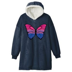 Bisexual Butterfly Hypolimnas Bi Pride Flag Hooded Wearable Blanket