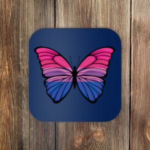 Bisexual Butterfly Hypolimnas Bi Pride Flag Coaster