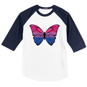 Bisexual Butterfly Hypolimnas Bi Pride Flag Baseball Sleeve Shirt