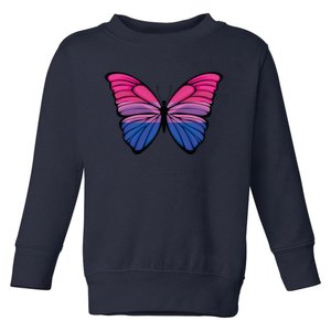 Bisexual Butterfly Hypolimnas Bi Pride Flag Toddler Sweatshirt