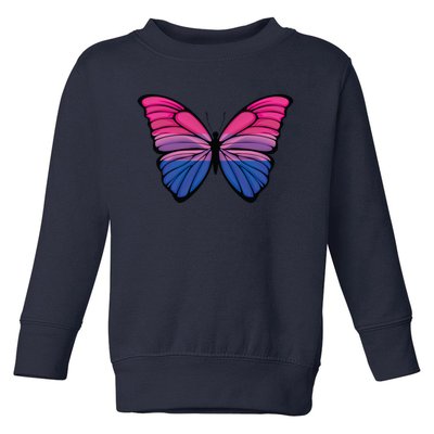 Bisexual Butterfly Hypolimnas Bi Pride Flag Toddler Sweatshirt