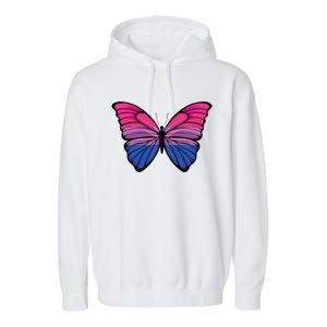 Bisexual Butterfly Hypolimnas Bi Pride Flag Garment-Dyed Fleece Hoodie