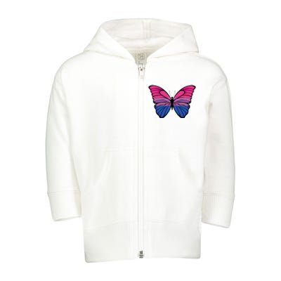 Bisexual Butterfly Hypolimnas Bi Pride Flag Toddler Zip Fleece Hoodie