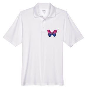 Bisexual Butterfly Hypolimnas Bi Pride Flag Men's Origin Performance Pique Polo