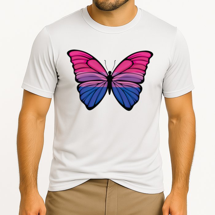 Bisexual Butterfly Hypolimnas Bi Pride Flag Cooling Performance Crew T-Shirt