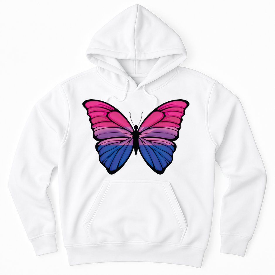 Bisexual Butterfly Hypolimnas Bi Pride Flag Hoodie
