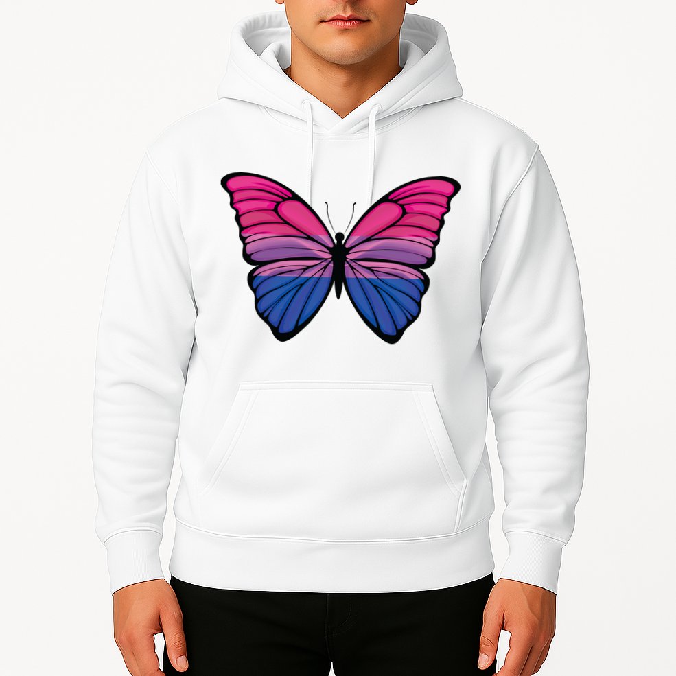Bisexual Butterfly Hypolimnas Bi Pride Flag Hoodie