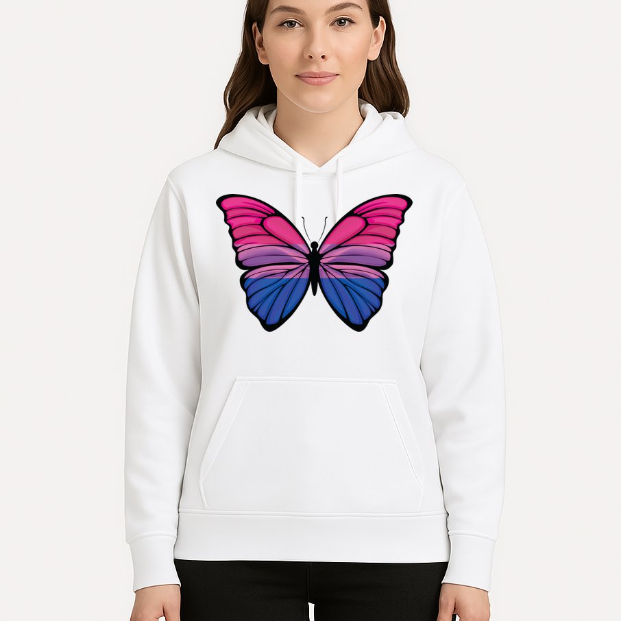 Bisexual Butterfly Hypolimnas Bi Pride Flag Hoodie