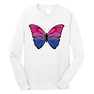 Bisexual Butterfly Hypolimnas Bi Pride Flag Long Sleeve Shirt