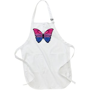 Bisexual Butterfly Hypolimnas Bi Pride Flag Full-Length Apron With Pockets