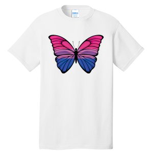 Bisexual Butterfly Hypolimnas Bi Pride Flag Tall T-Shirt