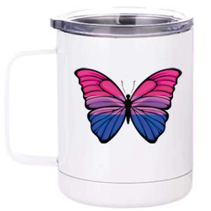 Bisexual Butterfly Hypolimnas Bi Pride Flag 12 oz Stainless Steel Tumbler Cup