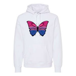 Bisexual Butterfly Hypolimnas Bi Pride Flag Premium Hoodie