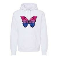 Bisexual Butterfly Hypolimnas Bi Pride Flag Premium Hoodie