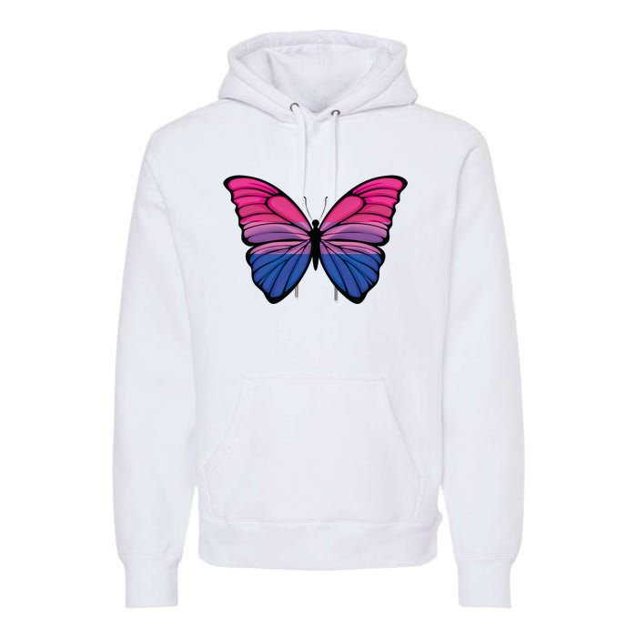 Bisexual Butterfly Hypolimnas Bi Pride Flag Premium Hoodie