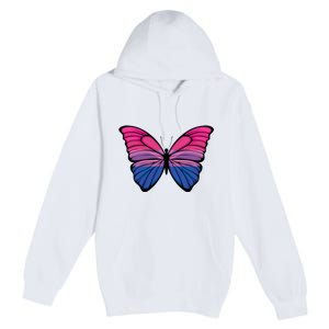 Bisexual Butterfly Hypolimnas Bi Pride Flag Premium Pullover Hoodie