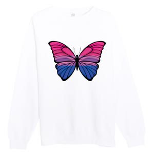 Bisexual Butterfly Hypolimnas Bi Pride Flag Premium Crewneck Sweatshirt