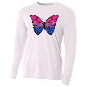 Bisexual Butterfly Hypolimnas Bi Pride Flag Cooling Performance Long Sleeve Crew